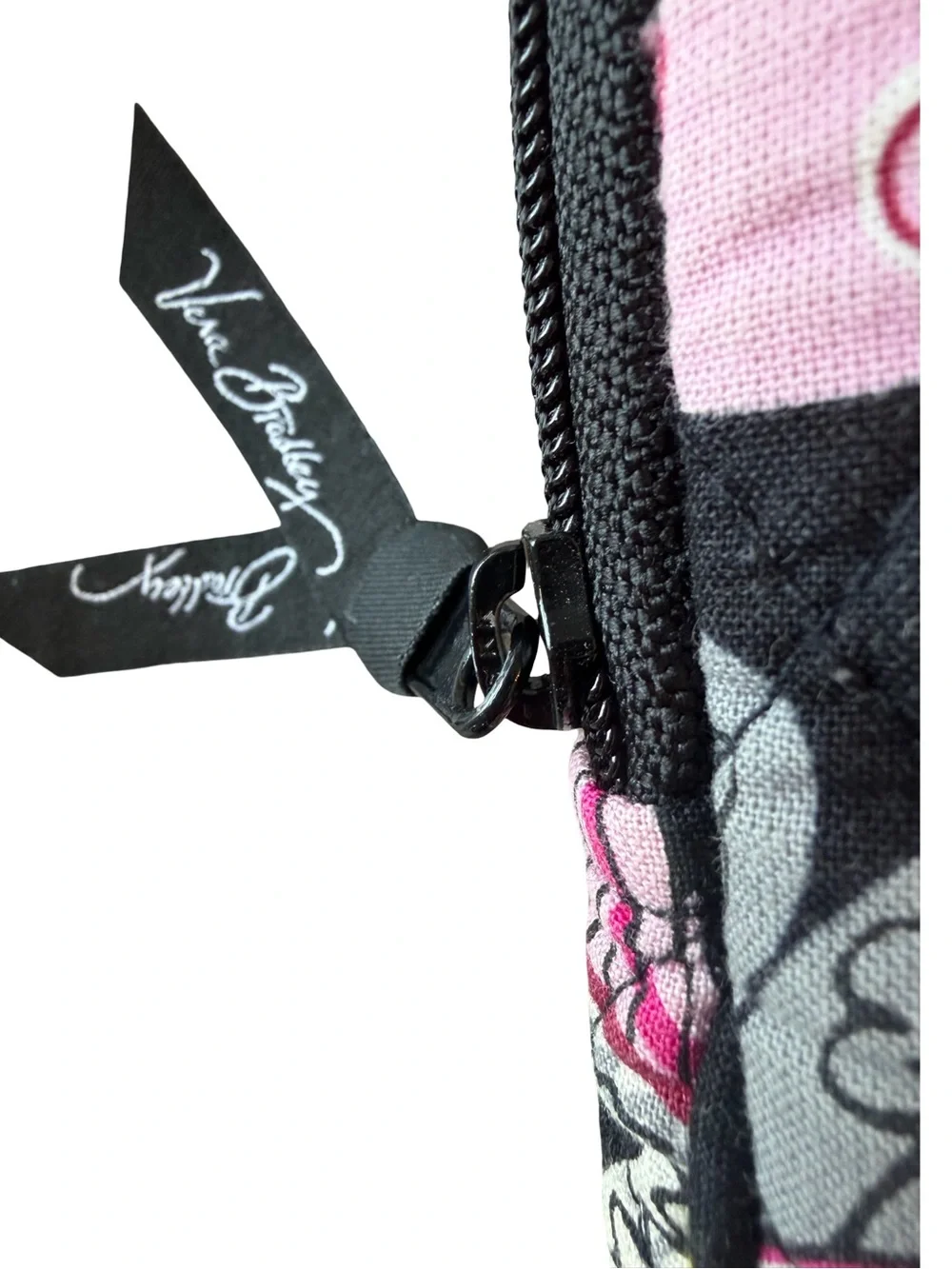 Vera Bradley Quilted Tablet Sleeve in Black with Pink & Lime Floral Print